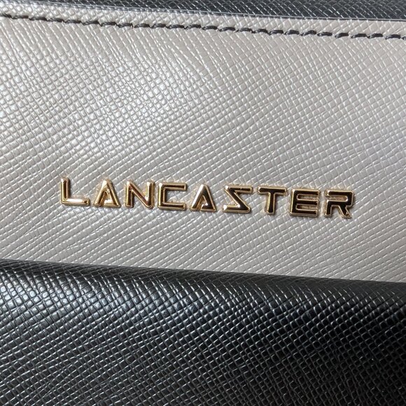 LANCASTER Paris Black & Grey Adeline Genuine Leather Bag with Shoulder Strap - Picture 3 of 16